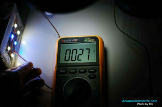 Medición de temperatura en mini modulo de iluminación led